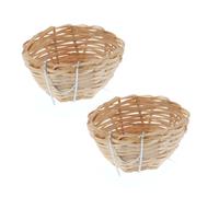 ERINGOGO 2 Piezas Nido de bambú pequeño nidos Cría Mascotas Hecho para pájaros casa de pájaros De Madera