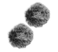 ERINGOGO 2 Piezas Parabrisas de micrófono vocero servilleteros de eucalipto decoración Funda micrófono Antiviento micrófono protector de micrófono cubierta del micrófono telas de felpa Grey