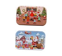 ERINGOGO 2 Piezas Puzzle de Madera Navideño para Educación Infantil Juguete Didáctico de Encaje Diseño de Aula y Paisaje Seguro y Suave para Manos