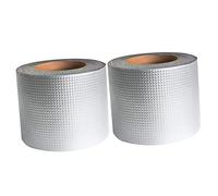 ERINGOGO 2 rollos Cinta Butilo Reparadora Adhesiva para Techo Grietas Tuberías Fugas con Lámina Aluminio Resistente UV Antienvejecimiento