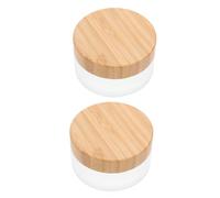 ERINGOGO 2 Series Tarros Cosméticos De Vidrio Esmerilado con Tapa De Bambú Frascos Rellenable para Crema Facial Y Bálsamo De Portátiles para Viaje Y Diario