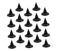 ERINGOGO 20 Piezas Sombrero De Bruja Accesorios En Miniatura De Halloween Mini Sombreros De Fieltro Halloween Witch Hat Para Manualidades Mini Decoraciones De Halloween Negro El Plastico
