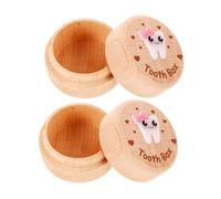 ERINGOGO 2piezas Caja De Madera Duradera Para Dientes De Leche Cajita De Recuerdos