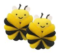 ERINGOGO 2piezas Esponja De Ducha Infantil Suave Forma De Abeja Loofah De Baño Cartoon Para Relajación y Limpieza Para Niño Niña La Ducha