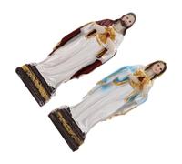 ERINGOGO 2piezas Estatuas Virgen María y San De Resina Decoración Religiosa Católica Hogar Figura Espiritual para Estantes De Mesa y Entrada Navidad