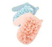 ERINGOGO 2piezas Guante Exfoliante De Lufa Guante De Ducha Esponja De Lufa Cosida Para Exfoliación Profunda Baño Limpieza Corporal Para Mujeres y Hombres