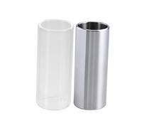 ERINGOGO 2piezas Medium Bottleneck Guitar Slide Transparente De Vidrio y Acero Inoxidable Accesorio Para Guitarra Eléctrico