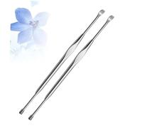 ERINGOGO 2piezas Palillo de Oído Cuchara de Acero Inoxidable Doble Punta para Limpiar Cera Espiral Masaje de Oídos Uso Personal
