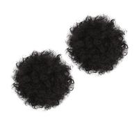 ERINGOGO 2piezas Paquete De Cabello Para Peluca Afro Moño Rizado Clips Extensiones De Pelo Afro Para Recogidos Tocados Para Mujer