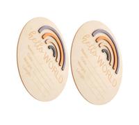 ERINGOGO 2piezas Tarjetas De Mes De Madera Para Mensuales Decoración De Guardería y Accesorio De Fotografía Para Bebés La Habitación Del Recién Nacido