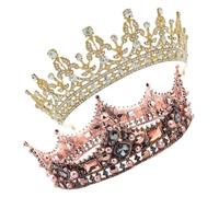 ERINGOGO 2piezas Tocado Vintage de Novia Tiara Pequeña de Cristal Imitación de Gemas Tocado Decorativo para Fiesta de Despedida de Soltera para Princesas