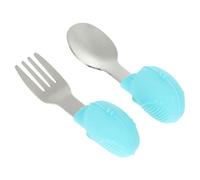 ERINGOGO 2piezas Utensilios De Comida Para Bebés Cuchara y Tenedor De Aprendizaje Acero Inoxidable Diseño Ergonométrico Para Comida Infantil Sin Para Aprendizaje Alimentación