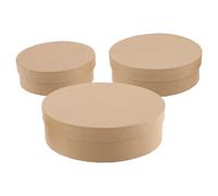 ERINGOGO 3 Cajas Redondas de Papel Color Caqui para Regalos y Manualidades, Uso Multipropósito con Tapa, Almacenamiento Versátil para Dulces y Objetos Decorativos