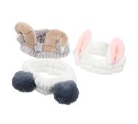 ERINGOGO 3 piezas Diademas Elásticas para Mujer con Diseño de Orejas de Animales Suaves y Transpirables para Maquillaje y Ducha Bandas de Pelo Ajustables y Cómodas