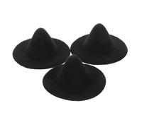 ERINGOGO 3 Piezas Mini Gorro de Mago Miniatura Sombreros diminuto pequeño Hacer artesanía Fiesta Víspera de Todos Accesorios Mini muñecas Eva Negro
