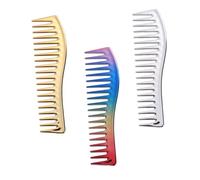 ERINGOGO 3 piezas Peines para Peluquería con Dientes Anchos y Diseño Galvanizado Peine Profesional para Estilistas y Peinado Masculino Herramienta de Peluquería para Desenredar y Brillo al