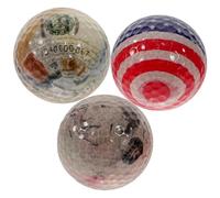 ERINGOGO 3 Piezas Pelota de Golf Balones de Golf para Principiantes de Caucho Sintético, 2 Capas, Control Drop-and-Stop, Ligera, Duradera, para Calentamientos y Práctica Varios Estilos