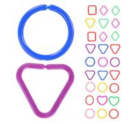 ERINGOGO 30 Piezas de Cadenas de Eslabones Geométricos de Plástico para Bebés Anillos de Enlace en Formas Mixtas para Mejorar la Coordinación Mano-Ojo en Centros de Educación Temprana
