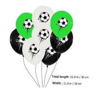 ERINGOGO 30 piezas Globos de Látex Estampado de Fútbol Juego de Verde Blanco y Negro Decoración y Resistente para Fiestas Infantiles Temáticas Deportivas