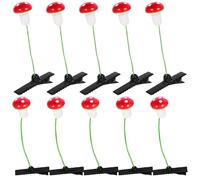 ERINGOGO 30 Pinzas Cabello Pequeñas Diseño de Hongo Accesorios Kawaii para Niñas de 8 a 10 Años Horquillas para Cabello Fino Color Rojo Marrón Ideales para Uso Diario y Fiestas