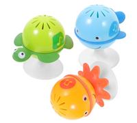 ERINGOGO 3piezas Juguetes De Alimentación Para Bebés Con Sonajeros De Animales Serie Oceánica y Ventosas Estimulan Los Sentidos y Fomentan La Comunicación Entre Padres Hijos