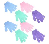 ERINGOGO 4 Guantes de Ducha Exfoliantes de Nylon Manoplas Elásticas para Masaje Corporal y Limpieza Ajustables para Manos Izquierda y Derecha para Tipo de y Familiar