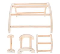 ERINGOGO 4 Perchas de Madera Beige para Pájaros y Conures, Escalera de Entrenamiento para Pollos, Soporte Resistente para Jaulas, Cultivando Habilidades y Acabado Superior