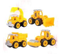 ERINGOGO 4 Piezas Coches de Juguete Desmontables para Excavadora Creativa y Educativa Material Duradero y Seguro para Aprendizaje Temprano y Desarrollo de Habilidades Motoras Finas Estilos
