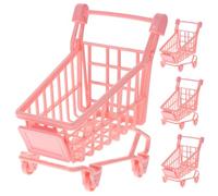 ERINGOGO 4 Piezas De Carrito De Compras Simulado con Empuje Manual Soporte para Esponja De Belleza Soporte para Borlas De Polvo Carrito De Compras Soporte para Esponja De Maquillaje