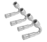 ERINGOGO 4 Piezas Extensores Válvula Metálicos Ángulo para Neumáticos Coche y Motocicleta Adaptadores Compatibles Fáciles Instalar Prolongadores Vástago Rueda