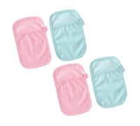 ERINGOGO 4 piezas Manoplas de Baño para Niña Algodón Suave Doble Cara con Anillo Pulgar para Recién Nacidos y Duraderas y Fáciles de Colgar para Secar para Baño Diario Color Aleatorio