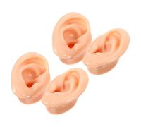 ERINGOGO 4 piezas Modelo de Oreja Silicona Flexible Realista para Práctica Perforación y Exhibición Joyería Réplica Anatómica Detallada Color Piel para Enseñanza y Fotografía