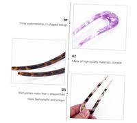 ERINGOGO 4 piezas U-shaped Acetate Hairpins Non-slip Bun Holder Clips In For Women And Stylish Hair Accessories For Weddings Parties Proms