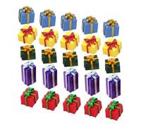 ERINGOGO 40 Piezas Mini Resin Christmas Ornament Resin Miniature Present Boxes For Festive Home Office Dollhouse Decorations Space-Saving Tiny Xmas Figurines For Holiday Cheer