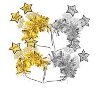 ERINGOGO 4piezas Diadema de Año Estrella Tocado de Fiesta Accesorios Cabello para Celebraciones de Año