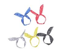 ERINGOGO 5 piezas Diademas con Lazo de Orejas de Conejo y Estampado Paisley Unidades Accesorios de Moda con Alambre para Mujer para Ejercicio Fiestas y Regalo Original