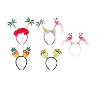 ERINGOGO 5 Piezas Diademas Decorativas Hawaianas Diseño de Tropicales Flexibles y Ajustables para Fiestas Luau Accesorios para Disfraz Veraniego y Celebraciones Temáticas