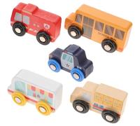 ERINGOGO 5 Piezas Juguete de Madera para de Vehículos Pequeños Camión Bomberos Camión Regalo Educativo para Niñas Edad Infantil