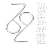 ERINGOGO 50 Ganchos en Forma de S para Fundas y Reposacabezas de Asientos de Coche, Metal Zincado, Diseño Ahorrador de Espacio, Uso Versátil para Viviendas y Oficinas