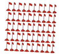 ERINGOGO 50 Juegos de Banderas Rojas de Plástico para Decoración de DIY Accesorios de Miniaturas para Paisajismo y Modelismo