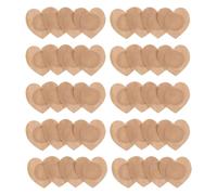 ERINGOGO 50 Piezas Compresas Desechables de Aceite de Ricino para Ombligo en Forma de Corazón 7x7 Cm, Parches Autoadhesivos Antifugas sin Lavado, Tela No Tejida Transpirable Algodón,