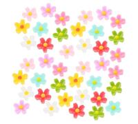 ERINGOGO 50 Piezas Mini Adornos para Uñas Flores Margarita Plana 5 Pétalos Resina Multicolor para Bricolaje Joyas Pendientes Decoraciones Diarias Color Aleatorio