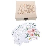 ERINGOGO 50 Piezas Tarjetas de Predicción para Bebés con Consejos de Padres Tarjetas de Predicción con Diseño Floral para Shower Caja de Madera para Recuerdos y Decoraciones de Fiesta