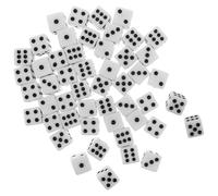 ERINGOGO 50piezas Dados Rectangulares De Dados De Seis Caras Blancos Puntos Negros para Mesa y Aulas De Matemáticas