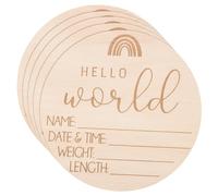 ERINGOGO 5piezas Cartel De De Madera De De Bienvenida Para Recién Nacidos Decoración y Accesorios Fotográficos Diseño De