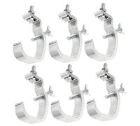 ERINGOGO 6 Abrazaderas De Luz De Escenario De Aluminio Plateado, Clips Ajustables Para Ganchos De Luces Estructuras Metálicas, Soporte Resistente Para Focos Móviles, Uso Rigs De 30-52 Mm
