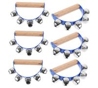 ERINGOGO 6 piezas Campanas de Mano Semi Tamborín Percusión Instrumento Musical Fácil de Usar para Principiantes y Actividades Familiares