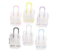ERINGOGO 6 Piezas Mini Caja Organizadora de Joyas Ruedas y Tapa | Plástico, Formato Compacto Tirador, Visión Clara del Contenido, para Maquillaje y Joyería en Cruceros