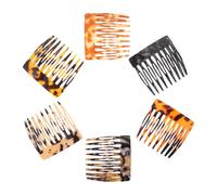 ERINGOGO 6 Piezas Peinetas Pequeñas Vintage Peine Antistático de Acetato Accesorio para Peinados Diarios Sujetador de Moños Diseño Leopardo para Estilistas y Uso Cotidiano