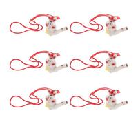 ERINGOGO 6 Piezas Silbato de Cerámica para Pájaros Pequeños con Cordón, Juego de 6 Piezas, Diseño Acuático para Llamada y Recreación al Aire Libre, Instrumento Musical Portátil para